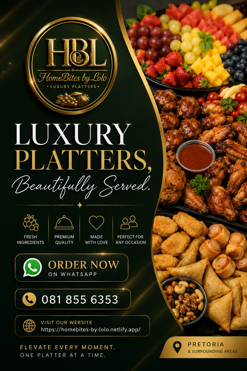 HomeBites by Lolo luxury platters poster
