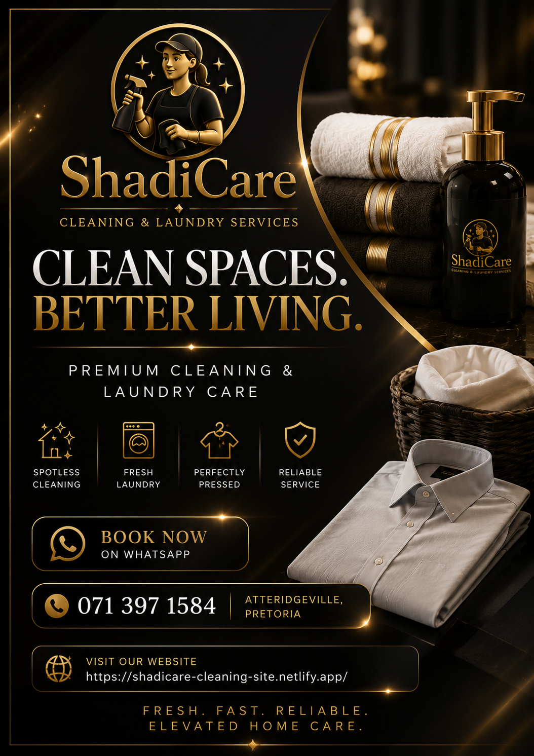 ShadiCare cleaning and laundry poster